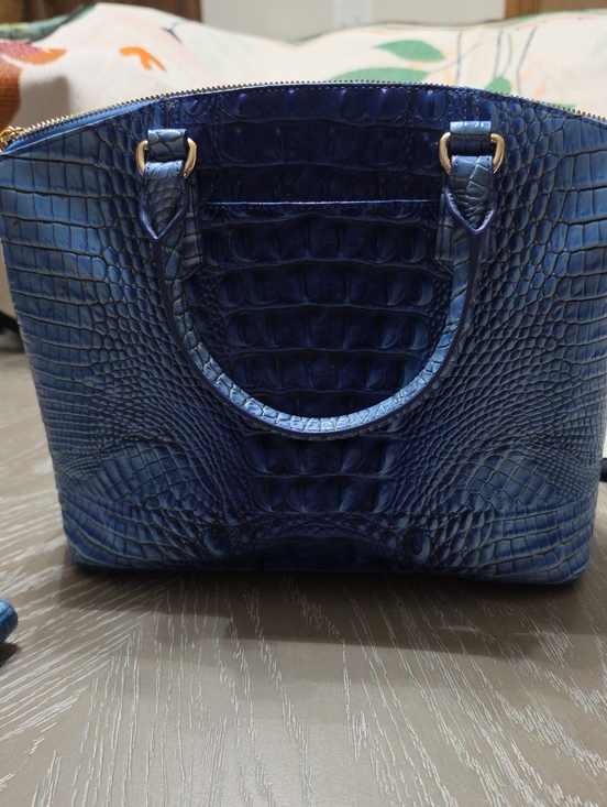 Brahmin Handbags - Brahmin Navy Croc-Embossed Top-Handle Satchel